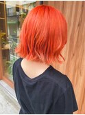ビタミンカラー！オレンジ×お洒落ボブ