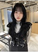 【中澤彩乃】ロングウルフレイヤーブルーブラック透明感吉祥寺