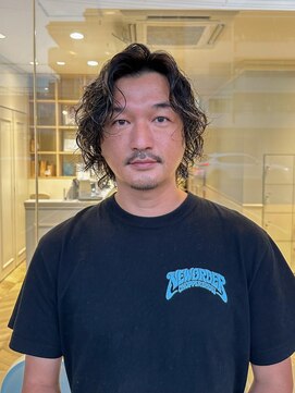 グランジミディアムパーマ/メンズパーマ/ハイライト