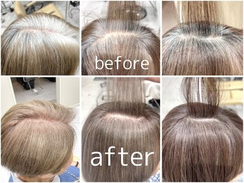アッドバイケンジ(Add.. by KENJE)の写真/明るい色も楽しめる♪白髪をカバーしながら、ツヤのある上品な髪色へ！【戸塚/白髪ぼかし/白髪染め】