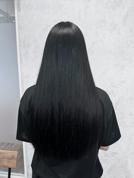 デミヘアー(Demi hair) ブルーブラック×ストレート