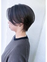 ムーンジェジェ(moon jeje) ハンサムショートボブ30代40代50代60代丸顔面長小顔髪型by柴立