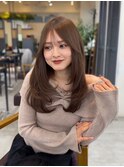 美髪レイヤーカット/顔まわりレイヤー/ロングレイヤ 一/前髪