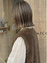 ニコリヘアワークス(nicori hair works)&nbsp;外ハネ×ハイライト×ベージュ1