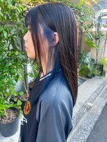 スエード(suede)&nbsp;【suede】インナーカラー　×  マリンブルー　×　ロングヘア