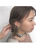 SATCY  インナーカラーxベージュカラー×前髪なしショート
