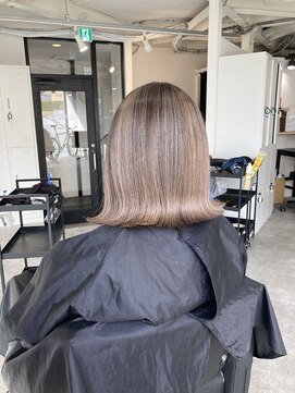 ラフ 難波店(LAFF) #黒髪#ボブルフ#ネビージュ#小顔#ワンレン