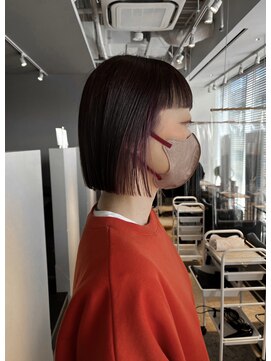 ヘアーエスクールシーユー 枚方T-SITE店(hair S.COEUR×Cu) 切りっぱなしのぷつっとラインがかわいいボブ