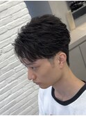 フェザーリバースパーマショートヘアメンズパーマ緩め