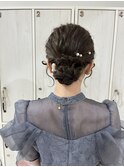 結婚式ヘアセットタイトロープルーズヘアまとめ髪