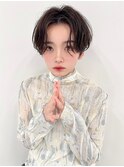前髪長めハンサムショートパーマ