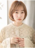 細めハイライトカラー顔周りレイヤーカット小顔丸みボブY浦和