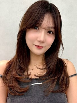 エジョン 八幡山店(Aejon) 八幡山レイヤーカット韓国ダブルカラー顔周り前髪カットボブ