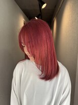 プライズ 所沢プロぺ通り店(prize)&nbsp;◎ブリーチありダブルカラー レッドカラーで小顔レイヤー