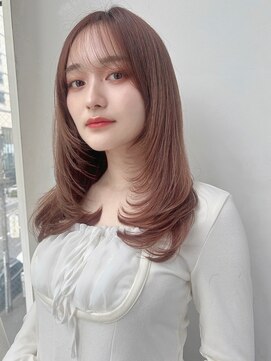 バイオレット 表参道店(Violet) 小顔ミディアムレイヤーカットワンカール前髪シースルーバング