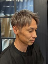 ウル 久留米(URU)&nbsp;メンズショート/ブリーチカラー/グレーシルバー