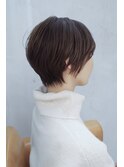 丸型ひし形小顔ショート白髪ぼかし30代40代ナチュラルショート