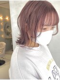 20..30.40代～　柔らかい切りっぱなし、ピンクベージュ［谷合