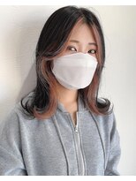 ヘアーデザイン ルシア(Hair Design Lucia)&nbsp;ゆる外はねミディアム×インナーピンクベージュ