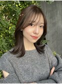 くびれヘア/切りっぱなし/顔周りレイヤー/前髪カット/艶髪
