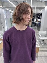 メンズボブパーマブラウンカラー