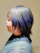 ヘアリゾート粋 ティガ 池袋店(tiga) シルバー×ブルー/コントラストデザインカラー