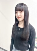 モード魅惑ロング×ダークブルーヘアカラー