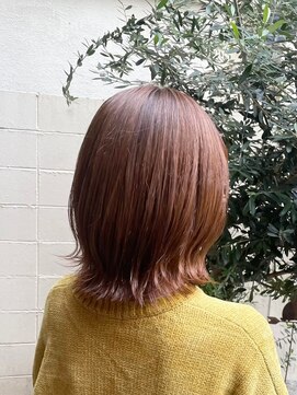 ココカラヘアー ニコ(cococara hair nico) ミディアム/外ハネ/オレンジベージュ