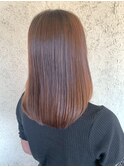 オレンジベージュ 酸性ストレート 透明感カラー 髪質改善 美髪