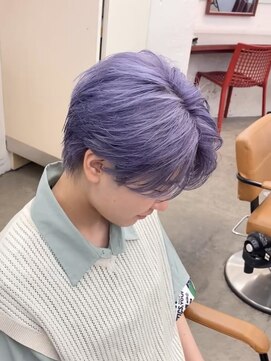 リップス 吉祥寺店 (LIPPS) ホワイトパープルツーブロックセンターパート