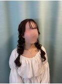 ツインの編みおろし