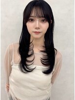 エジョン 三鷹店(Aejon)&nbsp;顔まわりレイヤーカット姫カットレイヤーアプリコットオレンジ