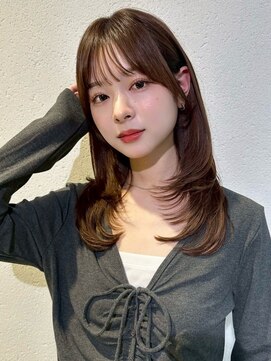 黒髪/オリーブグレー/小顔/ココアベージュ