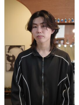 エディ(Edy) メンズセンターパートニュアンスパーマ眉毛カット韓国ヘア岡山