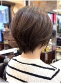 ひし形ショートボブ◎ノンブリーチ白髪ぼかし【池袋/白髪】