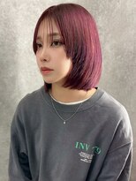 アイリス 天文館店(AIRIS) 顔周りカット シースルーバング 切りっぱなしボブ ダブルカラー
