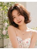 小顔ミディアムパーマミディアムデジタルパーマボブパーマ前髪