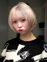 サンクプロジェクト(cinq PROJECT)&nbsp;小顔見えレイヤーボブ×ホワイトベージュ＊