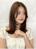 お顔まわりレイヤー× 艶ブラウンカラー　Aujua