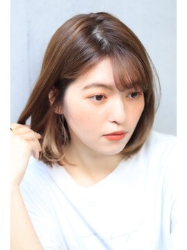 アンドヘアー 西葛西(&-HAIR) 大人可愛いナチュラルボブ×イヤリングカラー