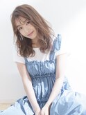 ウェーブパーマ/春夏カラー/レイヤー/ベージュ/フェザーバング