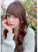 大人かわいいフェザーバング愛されピンクブラウン30代吉祥寺