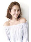 重めボブ/毛先パーマ/20代30代40代/グレージュ/ 北千住