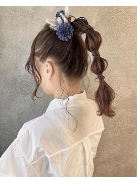 アイユー(ii+U) ポニーテールアレンジ　花火大会　浴衣　ヘアセット