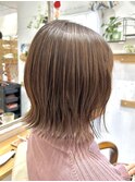 30代40代白髪ぼかしハイライト×ナチュラルブラウン