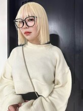 【ボブ×フェイスレイヤー】パツッとボブに顔周りにレイヤーカット（三ノ宮/元町）