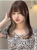 インナーカラーベージュ×レイヤーカット