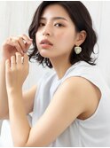 20代30代大人かわいいアッシュブラックナチュラルロブヘアー美肌