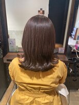 ヘアリゾート粋 ティガ 池袋店(tiga)&nbsp;外ハネミディアム透明感ブラウン