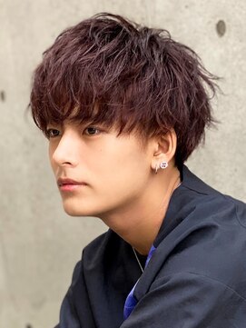 エルマーク 梅田(L-MARK) マッシュナチュラルカラーマッシュメンズヘアカラーツーブロック